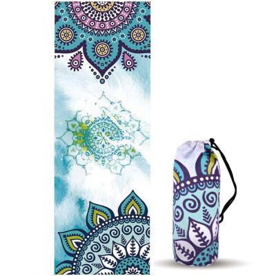 China Custom Printing Microfiber Compressed Yoga Hot Towel With Carry Bag for sale