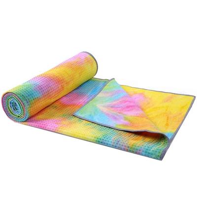 China Compressed Microfiber Yoga Towel Microfiber Anti Slip Yoga Towel Custom Design for sale