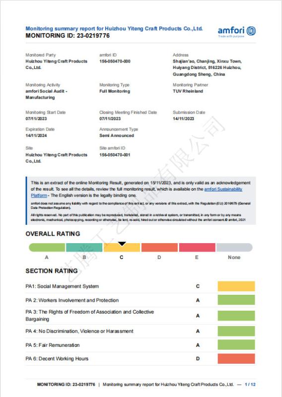 BSCI - Mayland Houseware Company Limited