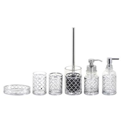 China 6pcs Vintage Bathroom Accessories Set Metal Cage For Home Hotel for sale