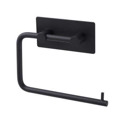 China Black Finish Square Bathroom Hardware Stainless Steel Black Toilet Paper Hook for sale