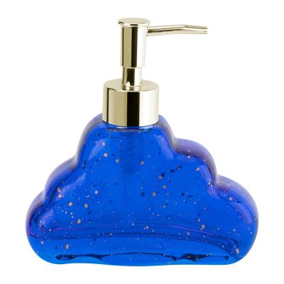 China Cloud Shape Glass Liquid Hand Soap Dispenser Blue Commercial Hand Soap Dispenser for sale