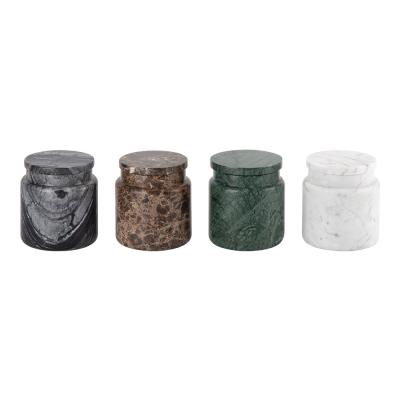 Κίνα Marble Bathroom Cotton Jar Vintage Flat Lid Kalala White Indian Green Brown Wood Grain Bathroom Set For Home προς πώληση