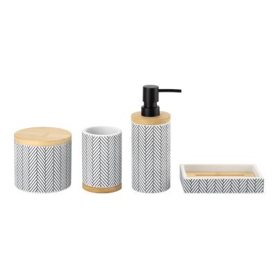 중국 White Polyresin Bathroom Products With Black Arrow Wood Part Household New Products 판매용