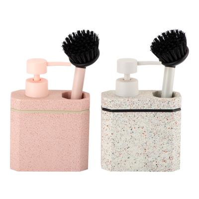 China 2N1 Küche Terrazzo Seife Spender abgestimmte Farbe ABS Pumpenkopf Küche Caddy Küchen Spülbecken Organisator Utensilien Caddy zu verkaufen