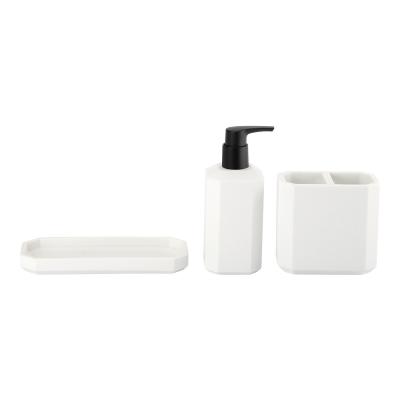 Cina 3pcs bianchi di poliresina caddy accessori bagno set per la casa hotel accessori bagno albergo dispenser sapone in vendita