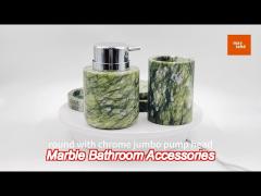 apple green marble bathroom accessories sets with chrome jumbo pump head