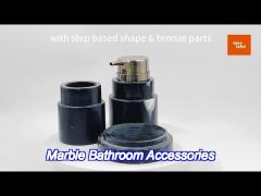 nero margiua marble bathroom accessories sets with step based bronze parts