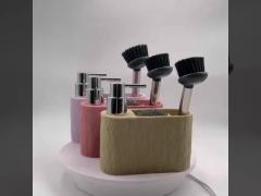 3pcs bath Kit include lotion dispenser with sand nickle ABS pump and tumbler and toothbrush tray