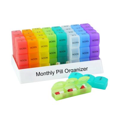 China To Travel 4 Times A 1 Month Pill Box Case Pill Case Pill Planner Organizer Extra Large Monthly Journal for sale