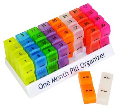 China For Moving 2/3/4 Times A 1 Month Pill Box Case Pill Case Pill Planner Organizer Extra Large Monthly Daily Journal for sale