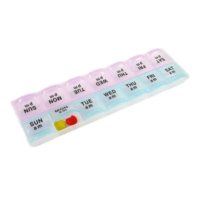 China AM Pill Container Pill Case / P.M Plastic Pill Case Weekly Pill Box 7 Days Travel Pill Box Plastic Pill Container for sale