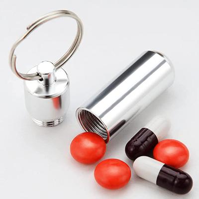 China Waterproof Aluminum Metal Pill Box Case Organizer With Key Chain for sale