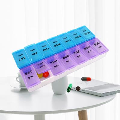 China Pp 7 Day Pill Organizer, Weekly AM/PM Pill Box with 14 Compartments, Large Twice Daily Pill Case for sale