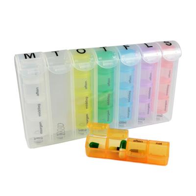 China Wholesale pp weekly colorful four best-selling days the 7 times a days pill box pill case pill organizer for sale