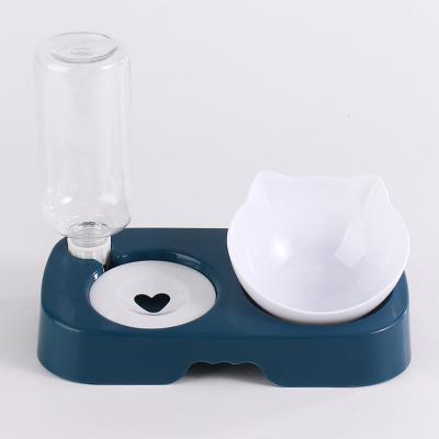 China Pet Water Refill Automatically Feeding Pet Food Bowl Automatically With Water Bottle for sale