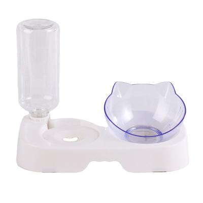 China Automatic With Rectangular Bottom Cat Double Bowl Adjustable Automatic Drinking Water Bottle for sale