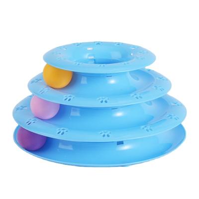 China Factory Stocked Cheap Funny Indoor Turntable With Sucker Catnip Rolling Ball Assembled Toys For Cats Cat Interactive Track Toy for sale