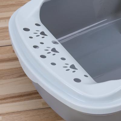 China HOT SALE Viable Pet Products Cleaner Cat Toilet Box Trays Simple Plastic Cat Head Cat Litter Box Cute for sale