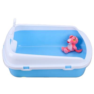 China Wholesale Viable Plastic Cats Trash Can Cat Tray Scoop Clean Pet Toilet Cat Sand Box for sale