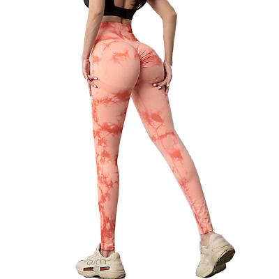 China Wholesale Breathable Women 2022 Active Wear Sports Workout Fitness Tie Dye Leggings Seamless Yoga Pants for sale