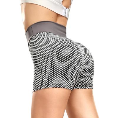 China Breathable Women's Ruched Butt Anti Cellulite Shorts Butt Lifting Booty Snap! crack! Textured High Waisted Workout Shorts Rouverains Sexy Sports for sale