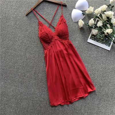 China QUICK DRY in the running luxury silk girl nightwear women's satin slip dress night home essential dress couples for sale