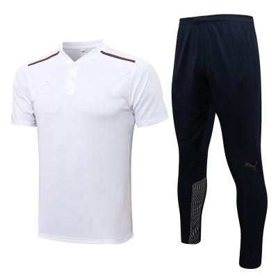 China Breathable Most Popular Breathable Polyester Pants Knitted Sports Soccer Mens Polo T-Shirt Set for sale