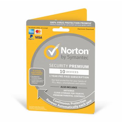 China 24/7 Norton Security Premium License Key Antivirus Online Genuine Original Security Software Windows 10 (PC 10 1 Year Link Account+Key) for sale