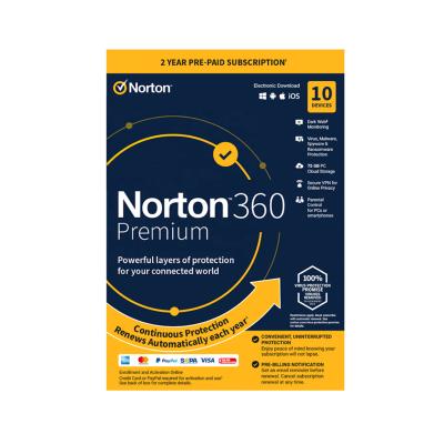 China 24/7 Genuine Norton 360 Premium License Key Online Antivirus Security Original Windows 10 Software Windows 10 (PC 10 2 Years Account+Key) for sale