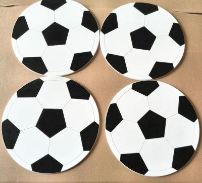 China Sustainable Football Tub Mat With Suction Cup Heat Resistant Coasters Mug for sale