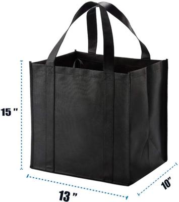 China Heavy Duty Polyester Large Grocery Totes Shopping Bag With Reinforced Bottom Super Sturdy Handles for sale