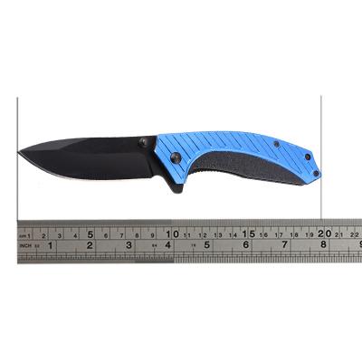 China Foldable And Easy Carry On Sales Quality Stainless Steel Survival Folding Hot Outdoor Camping Pocket Knife With Blue Aluminum Handle for sale