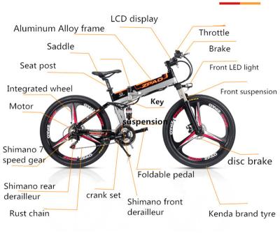 China Aluminum Alloy 26 Inch Hidden Battery 350W China Electric Bikes With Disc Brake for sale