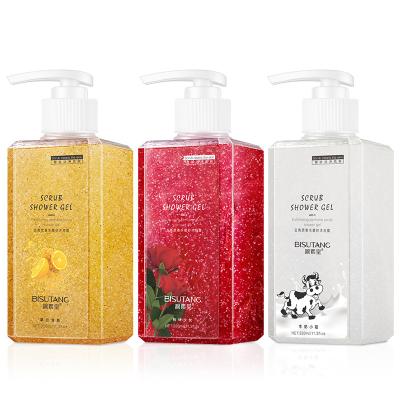 China BISUTANG Scented Ed Exfoliating Fragrance Scrub Bath Shampoo Long Clean Sweet Smell Fade Chicken Skin Body Scrub Shower Cream for sale