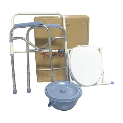 China People With Difficulty In Elder Toilet Potty Chair Disassembly Toilet Bucket Foldable Toilet Walking Chair With Armrest And Backrest for sale