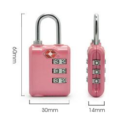 China TSA 3-digit travel bag zinc alloy lock for sale