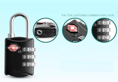 China Zinc Alloy TSA 3-digital  travel lock& black Tsa Luggage Lock& 59g Tsa Bag Number Lock for sale