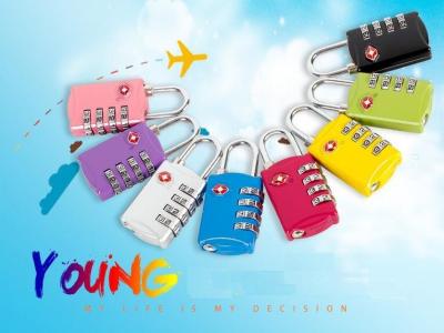 China Zinc Alloy TSA 4-digital  travel lock& Tsa Luggage Lock& red Tsa Bag Number Lock for sale