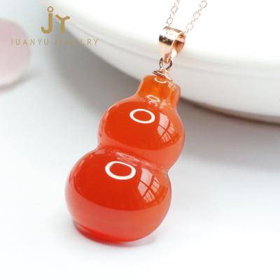 China Wholesale FASHIONABLE Natural Red Agate Stone Gourd S925 Silver Charms Women Men Jewelry Pendant Gift for sale