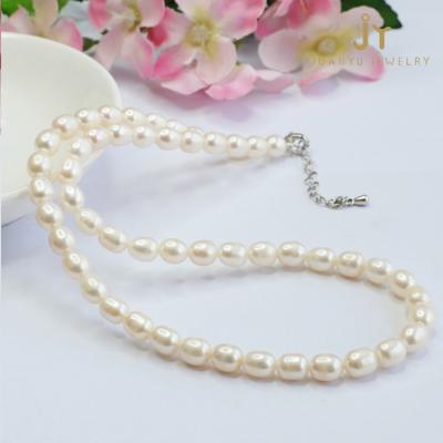 China Hot Sale CLASSIC Classic Pearl Rice Shaped Necklaces For Women Anniversary Engagement Wedding Gift for sale