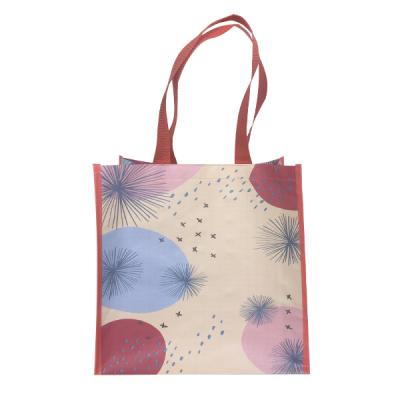 China RPET 38x31x16cm 120gsm Laminated Polypropylene Tote Bags for sale