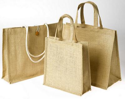 China Burlap Reusable 40x14x34cm 390gsm Jute Shopping Bag for sale