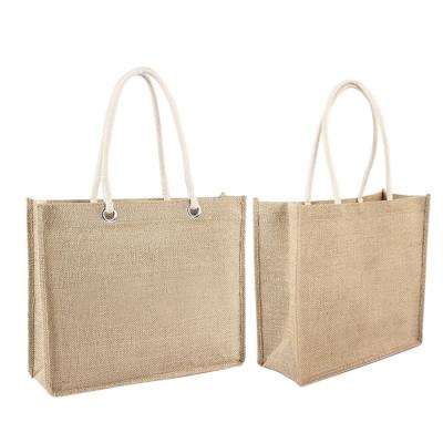 China Shopping Natural Color 30xx12x30cm 380gsm Jute Grocery Bags for sale