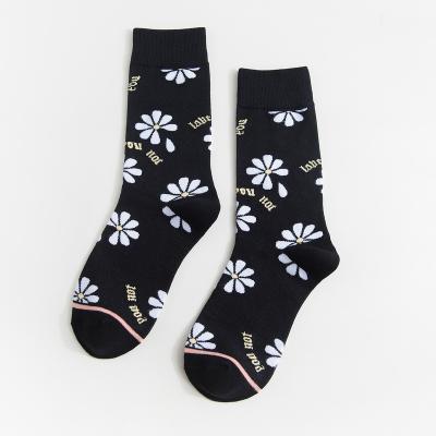 China Fashion QUICK DRY New Design Nice Flower s Knitted Patterns Women Socks for sale