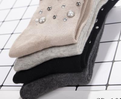 China NEW DESIGN FAUX STONE fashion socks GIFT valentines day custom lady socks wholesale high quality antibacterial for sale