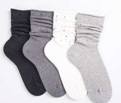 China NEW DESIGN FAUX STONE women socks fashion valentines day GIFT antibacterial wholesale fashion socks high quality for sale