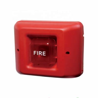 China Conventional Fire Alarm Siren 24VDC 100ma CE Large Fire Strobe Siren HC- F103 RED color with flashing light 112db HC-F103 for sale