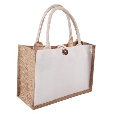 China high quality custom eco beach jute folding custom tote bags with custom printed logo for sale