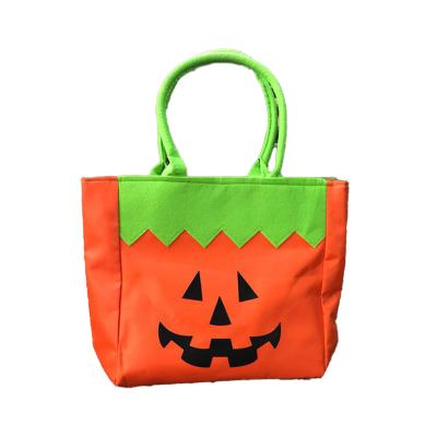 China Cute Kids Gift Pumpkin Candy Canvas Bag Trick or Treat Halloween Decorations Dulces Halloween Gift Bag for sale